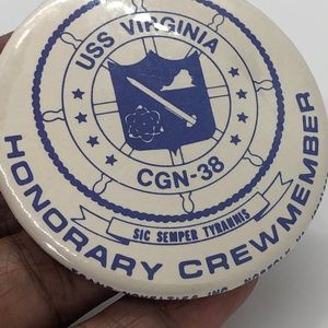 Vintage USS Virginia CGN-38 Honorary Crew Member Lapel Pin